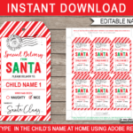 Christmas Santa Gift Tags   Red & Green Intended For ChristmasFrom Tags Printable