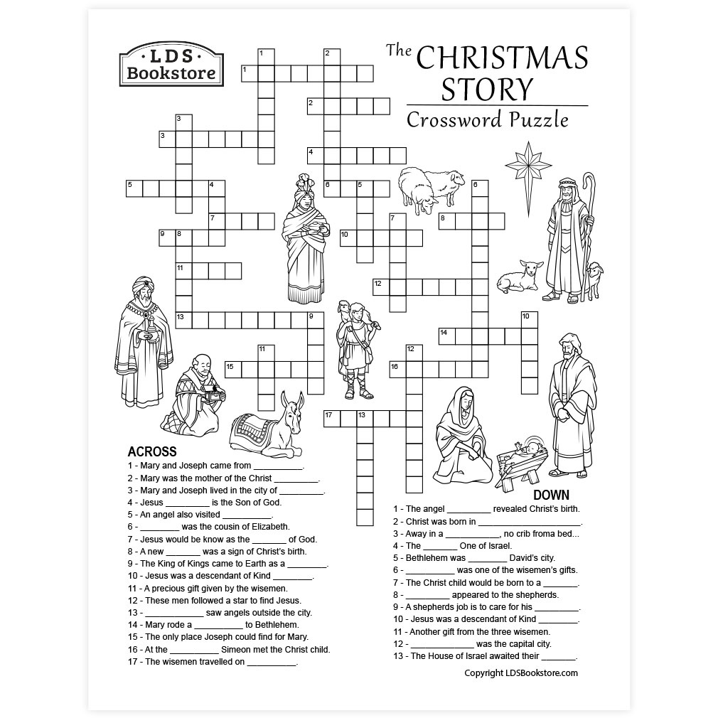 Christmas Story Crossword Puzzle - Printable for Christmas Crossword Puzzles Printable