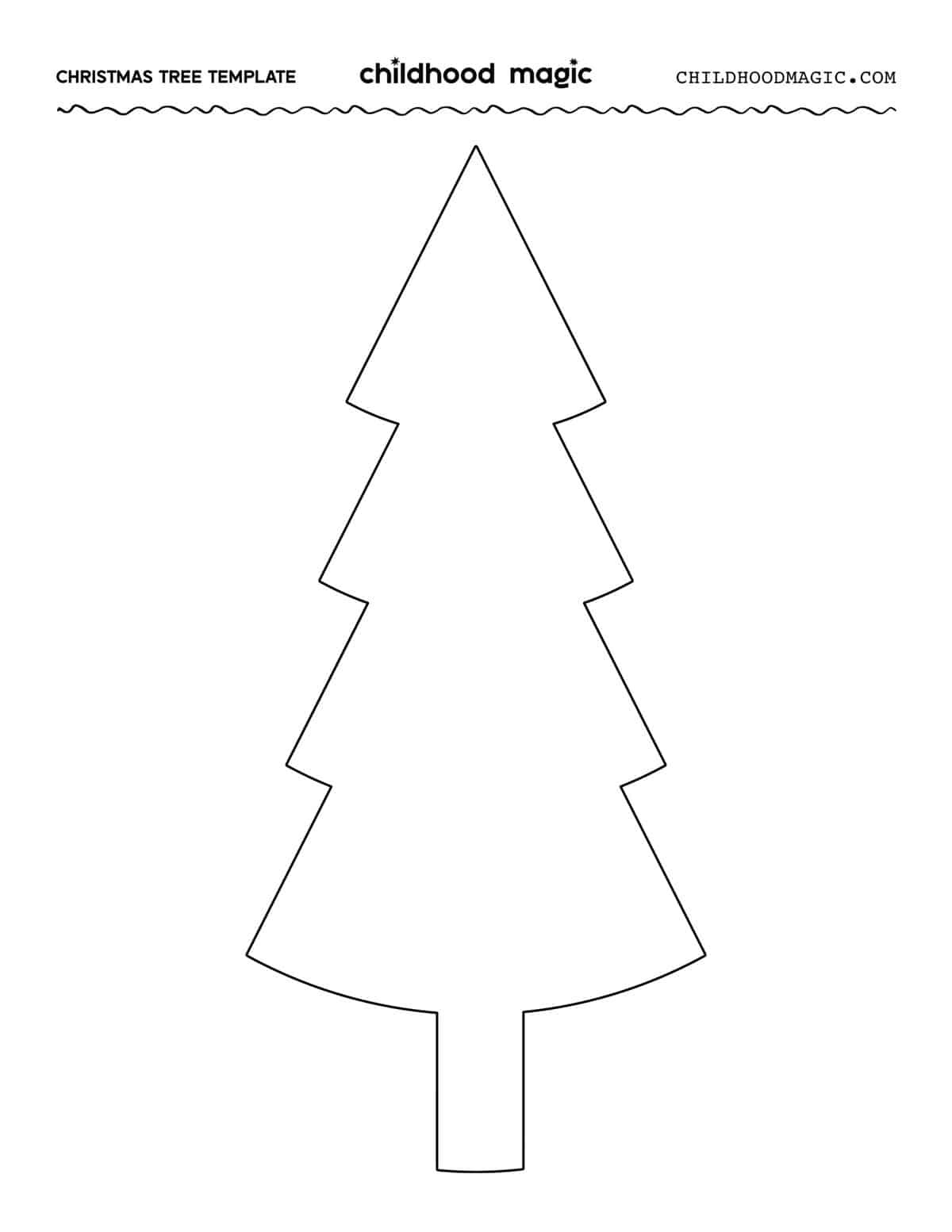 Christmas Tree Outline - Childhood Magic for Printable Christmas Tree Template