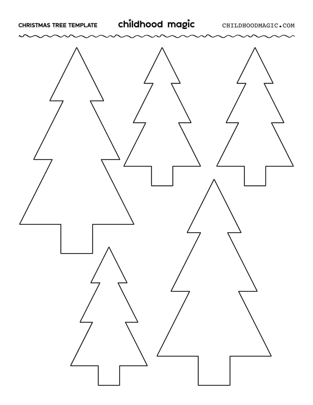 Christmas Tree Outline - Childhood Magic in Xmas Tree Templates Printable