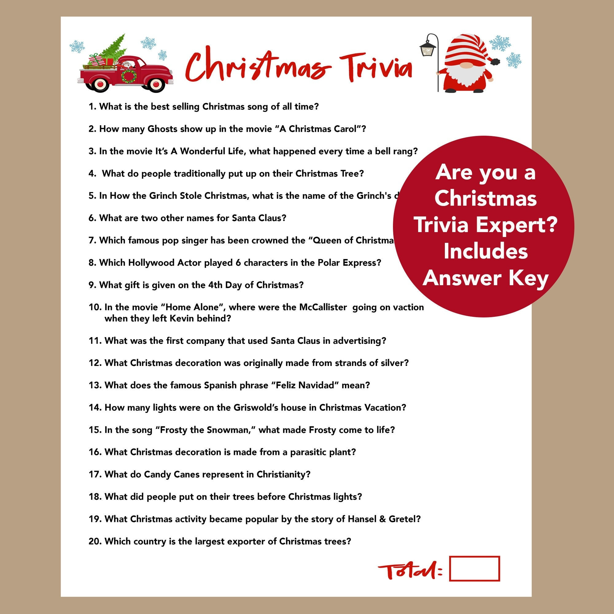 Christmas Trivia Games, Fun Christmas Printable Game, Office Party intended for Christmas Trivia Game Printable