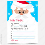 Christmas Wish List, Santa Postcard To Fill With A Message With Regard To Printable Wish ListSanta Claus