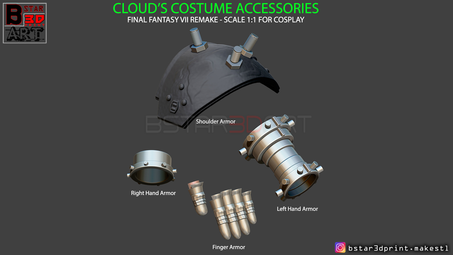 Cloud Armor Accessories - Final Fantasy Vii Remake 3D Print Model with regard to 3D Printable Final Fantasy Costumes