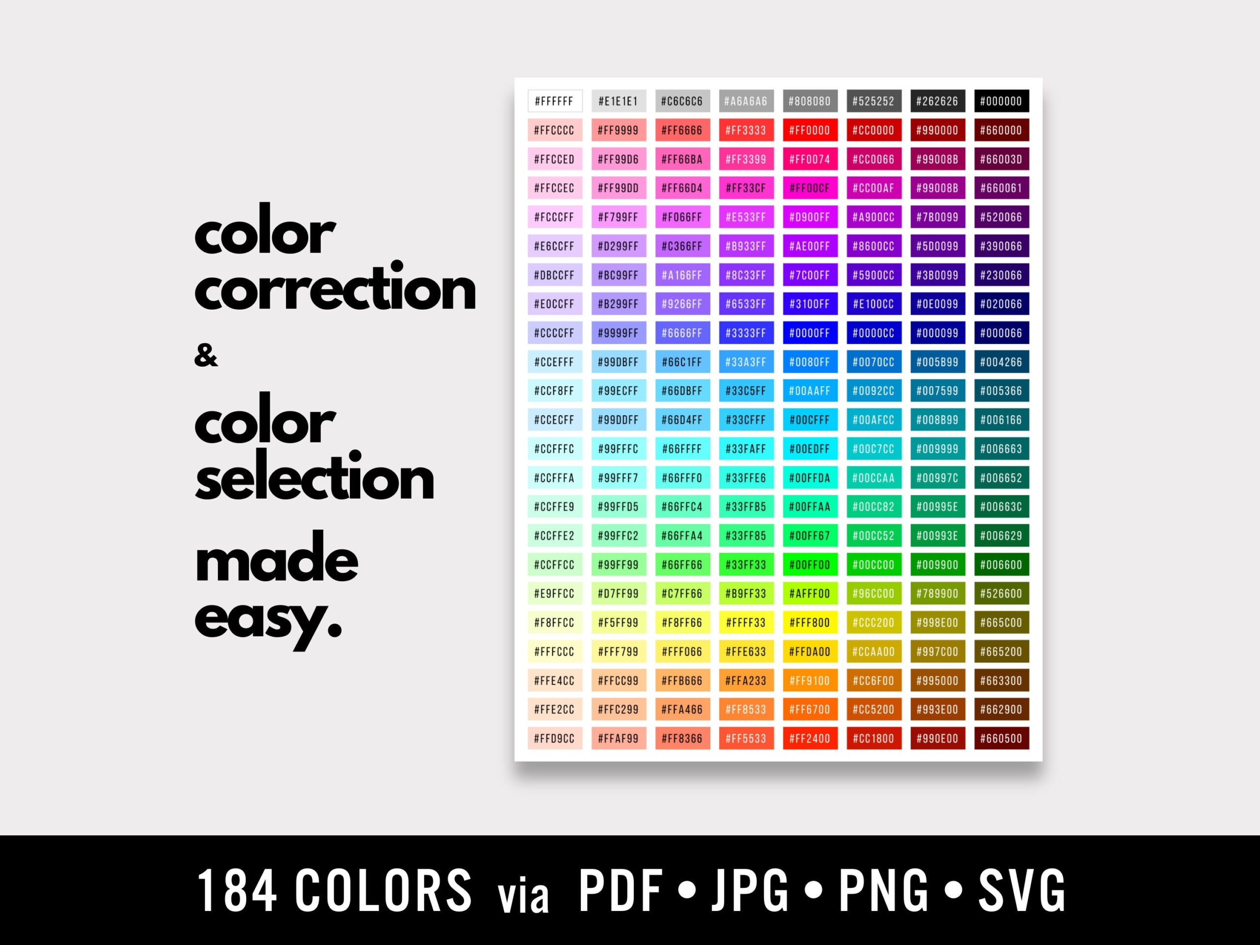 Color Correction Hex Code Color Chart Printable Designer Quick throughout Printable Hex Code Chart