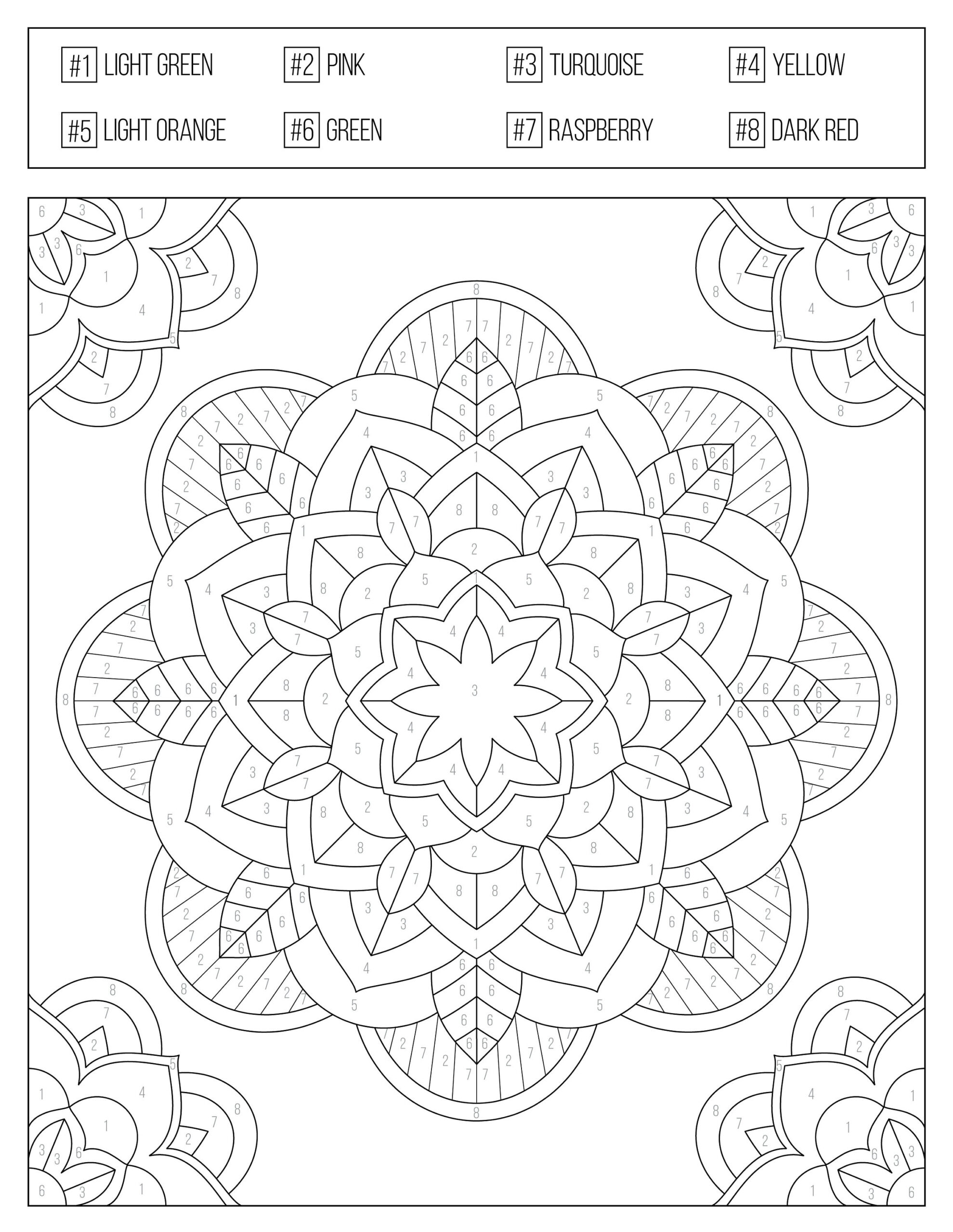 Colornumbers Printable Coloring Book For Adults &amp;amp; Teens , Etsy throughout Color By Number Printables For Adults