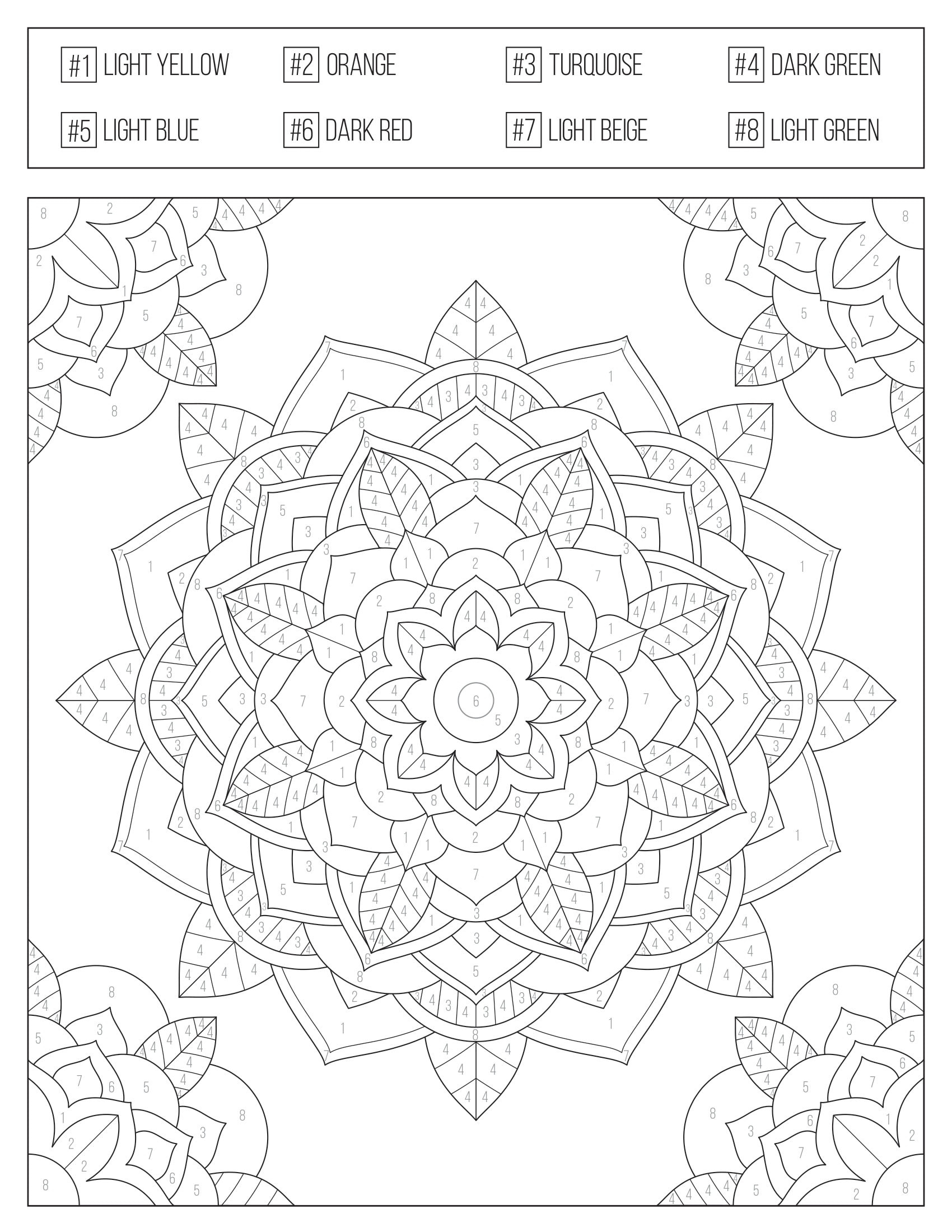 Colornumbers Printable Coloring Book For Adults &amp;amp; Teens , Etsy with Adult Color By Number Printable