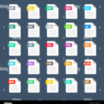 Common System File Formats. Document Types And Extensions. Flat Within Types Of Printable Documents Icon