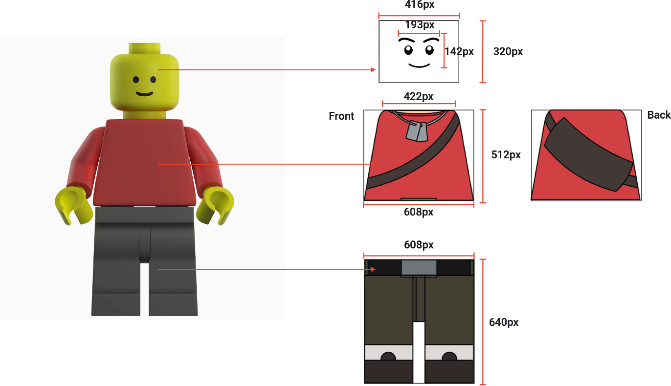 Creating A Decorated Minifig – Studio Help Center regarding Printable Lego Torso Desigtn