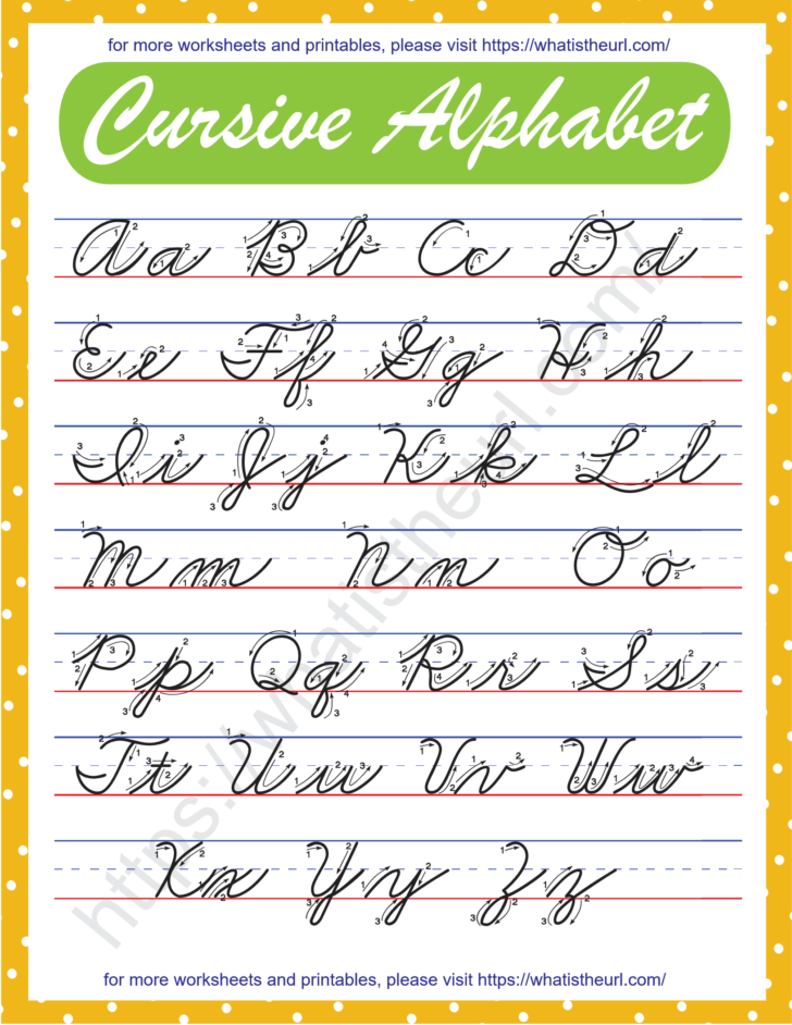 Alphabet in Cursive Printable