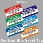 Custom Tamper Proof Asset Tagging Stickers,Property Of Company With Bar  Code Printing For Tracing Labels For Printable Parcel Asset Tag