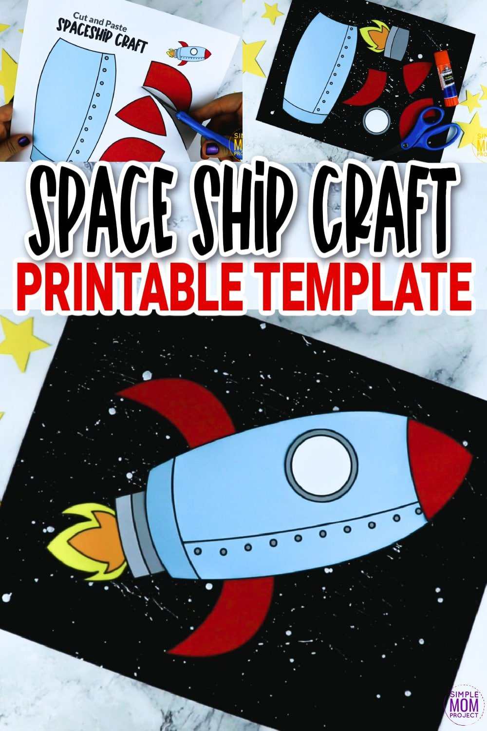 Cut And Paste Rocket Ship Craft With Spaceship Template - Simple throughout Simple Model Rocket Diagram For Kids Printable