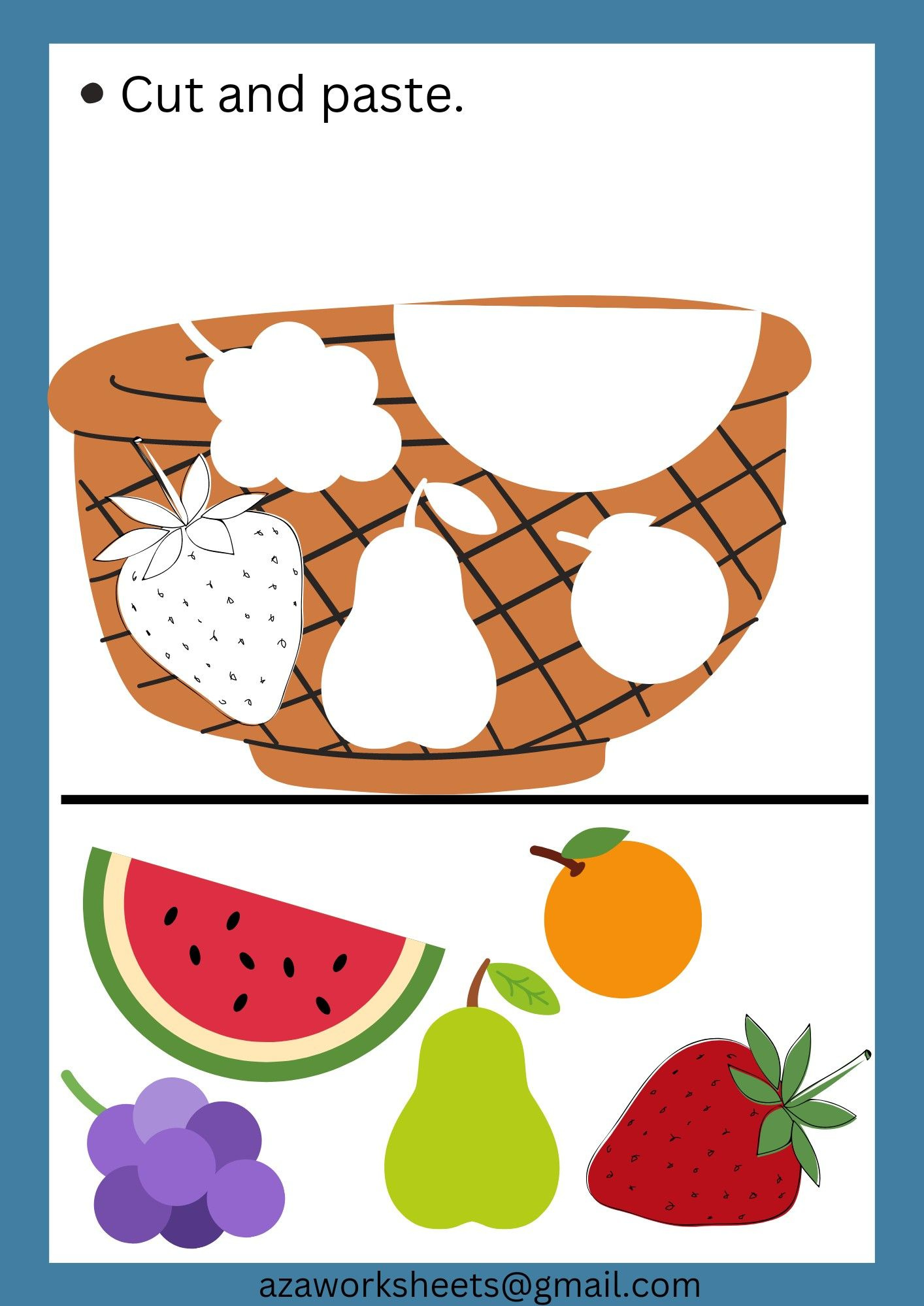 Cut And Paste Worksheets For Preschoolers And Nursery Students for Cut And Paste Printables