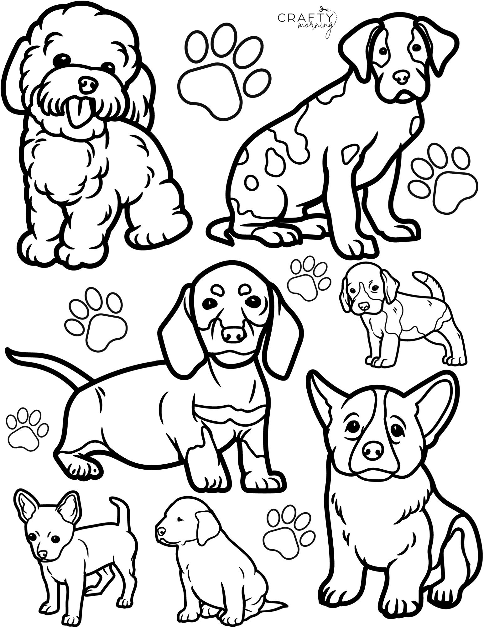 Cute Dog Coloring Pages To Print - Crafty Morning throughout Printable Coloring Pictures of Dogs