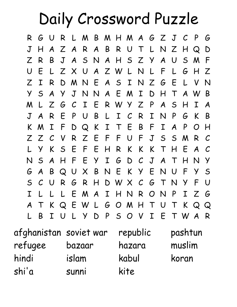 Daily Crossword Puzzle Word Search - Wordmint pertaining to Free Daily Crossword Printable