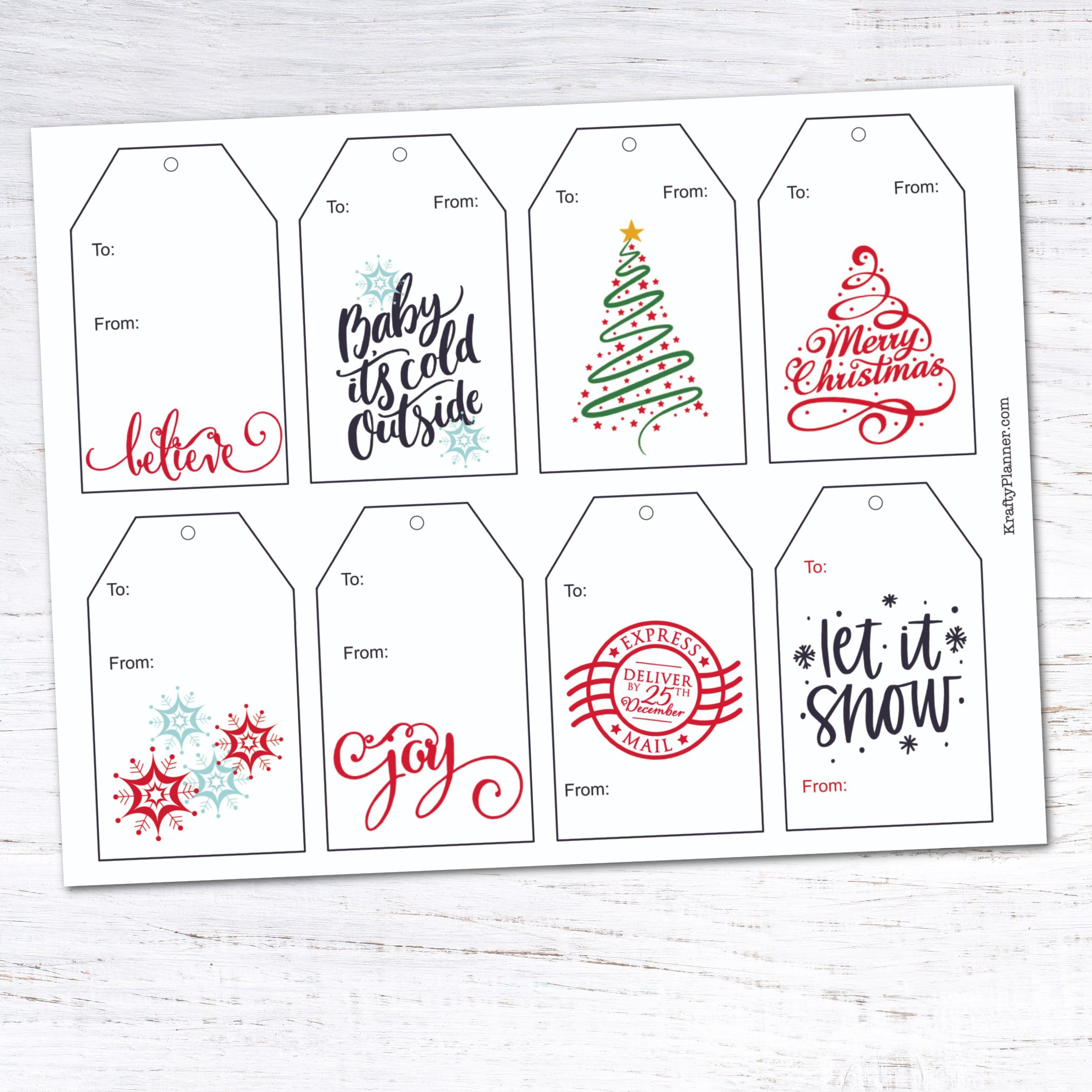 Day 11: Christmas Gift Tags {12 Days Of Free Christmas Printables in Free Christmas Tags Printable