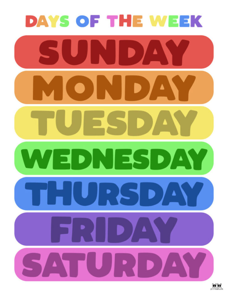 Days of the Week Printables