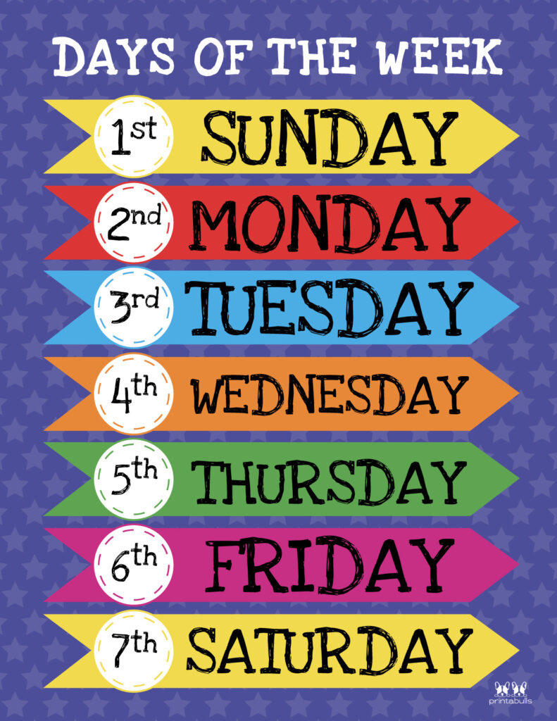 Days Of The Week Worksheets &amp;amp; Printables - 50 Free Pages | Printabulls pertaining to Days of the Week Printables