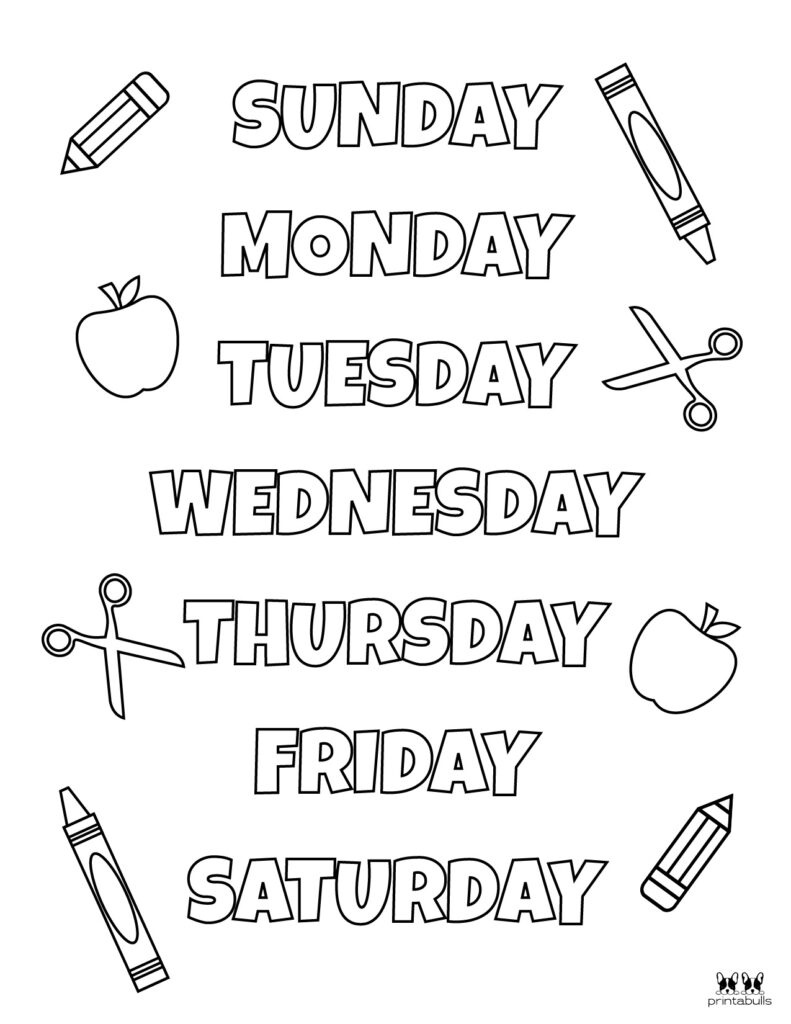 Days Of The Week Worksheets &amp;amp; Printables - 50 Free Pages | Printabulls regarding Days of the Week Printable