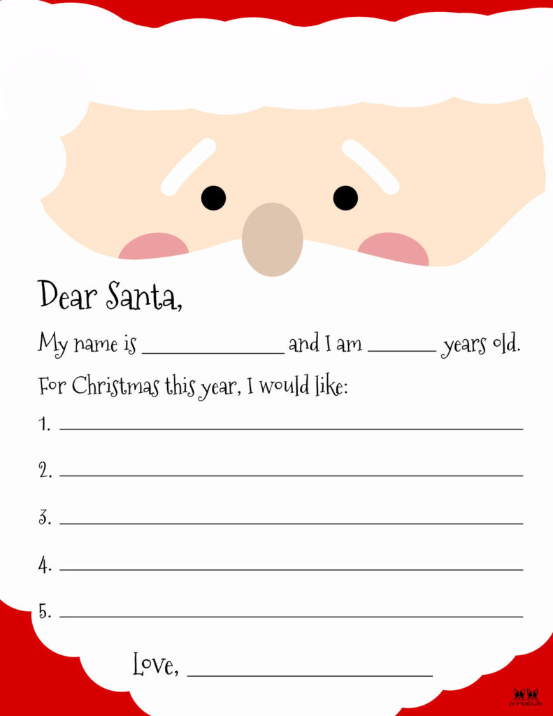 Dear Santa Letter Printables - Free | Printabulls in Free Printable Santa Letters