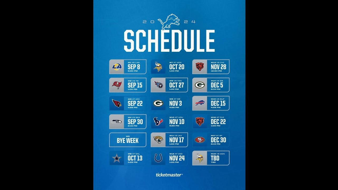 Detroit Lions 2024-2025 Schedule Reaction &amp;amp; Predictions with regard to Detroit Lions Schedule 2024 Printable