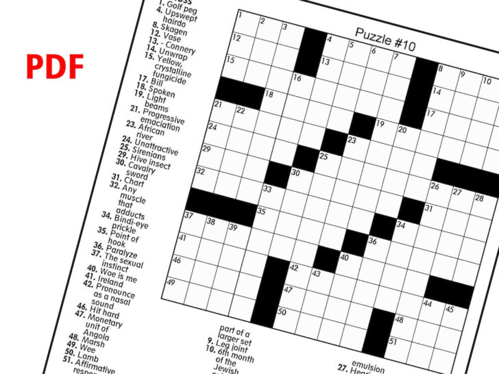 Free Printable Crossword Puzzles For Adults