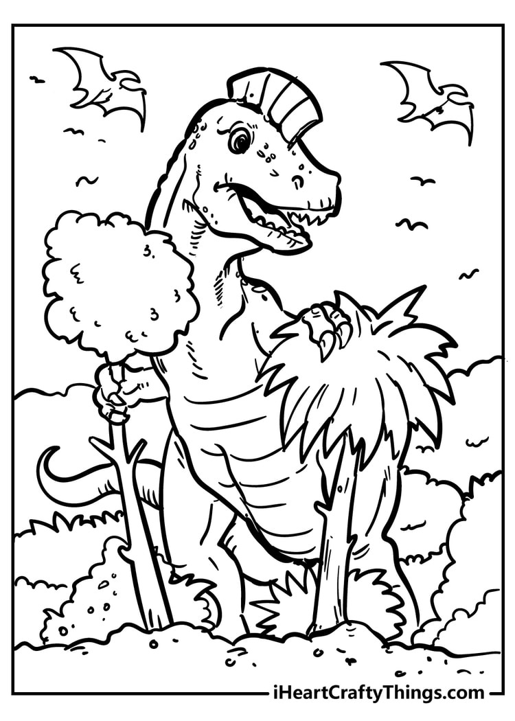 Dinosaur Coloring Pages - (100% Free Printables) with Printable Dinosaur Coloring Sheets