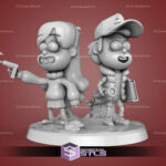 Dipper And Mabel Stl Files From Gravity Fall 3D Printable | Specialstl Throughout Printable Dipper And Mabel 3D