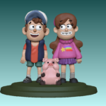 Dipper Pines And Mabel Pines And Waddles From Gravity Falls pertaining to Printable Dipper And Mabel 3D