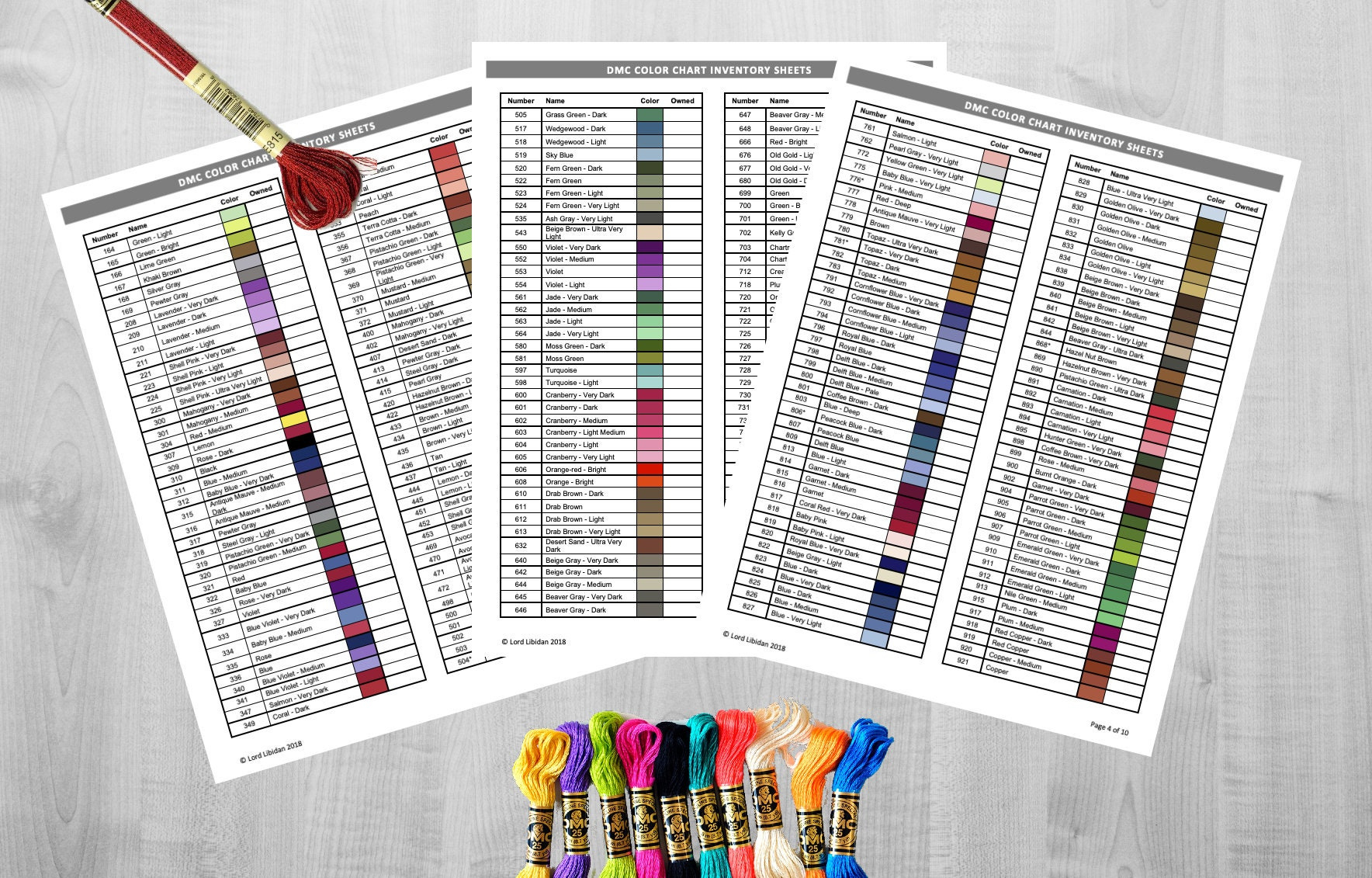 Dmc Colour List - Etsy pertaining to Printable Dac Dmc List