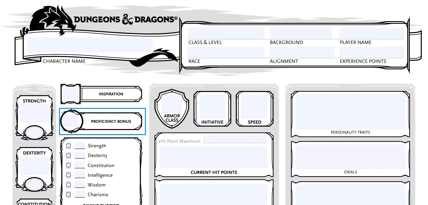 Dnd Character Sheet ≡ Fill Out Printable Pdf Forms Online for Dnd Character Sheet Printable