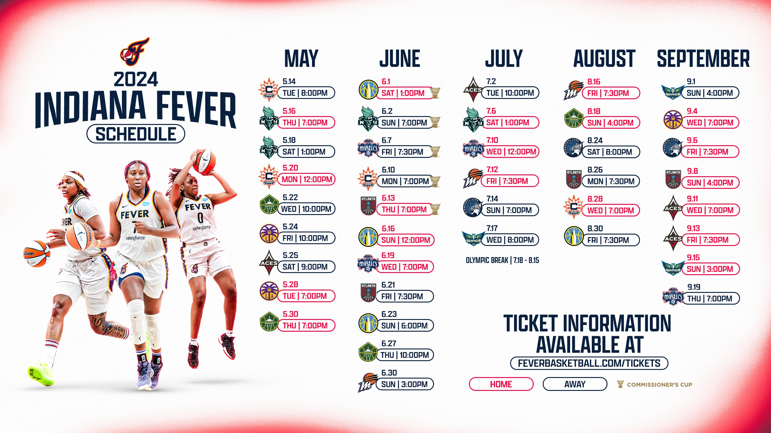 Download 2024 Fever Schedule Wallpapers throughout Indiana Fever Tv Schedule 2024 Printable