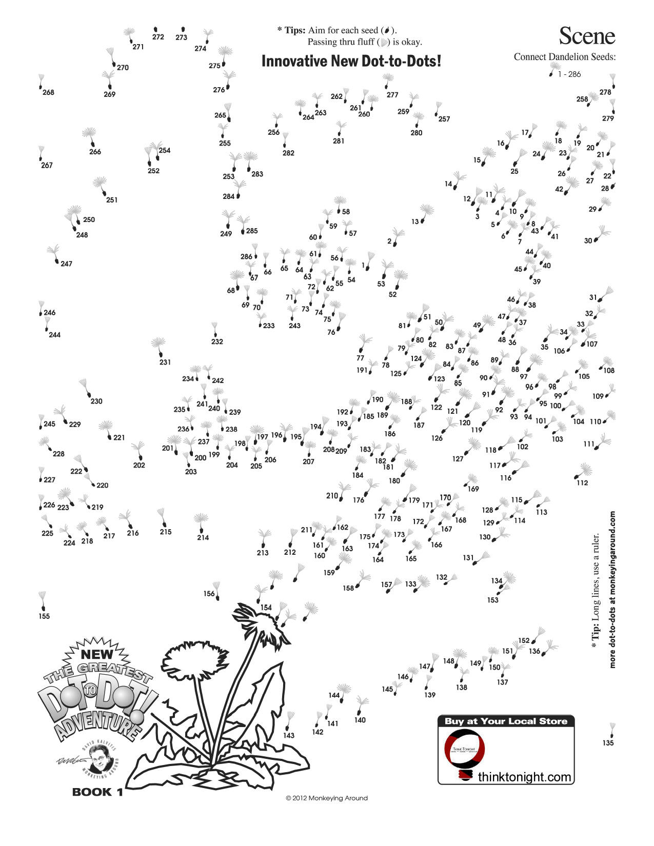 Downloadable Dot-To-Dot Puzzles regarding Think Tonight Dotdot Adventure Printable