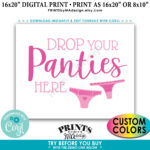 Drop Panties Here Panty Game, Bridal Shower, Bachelorette Party Throughout Drop Your Panties Game Sign Free Printable