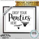 Drop Panties Here Panty Game, Bridal Shower Game Guess The Within Drop Your Panties Game Sign Free Printable