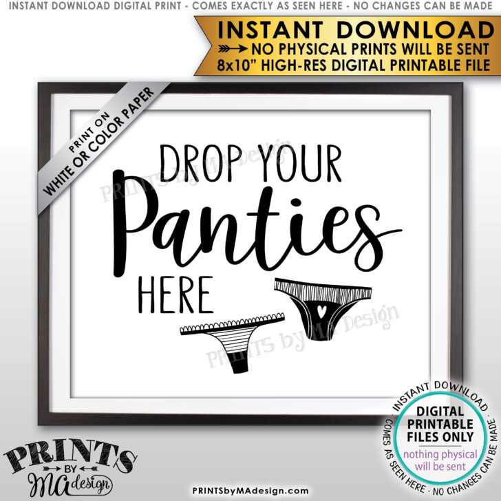 Drop Your Panties Game Sign Free Printable