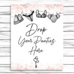 Drop Your Panties Sign, Printable Lingerie Shower Sign, Panty Game Throughout Drop Your Panties Game Sign Free Printable