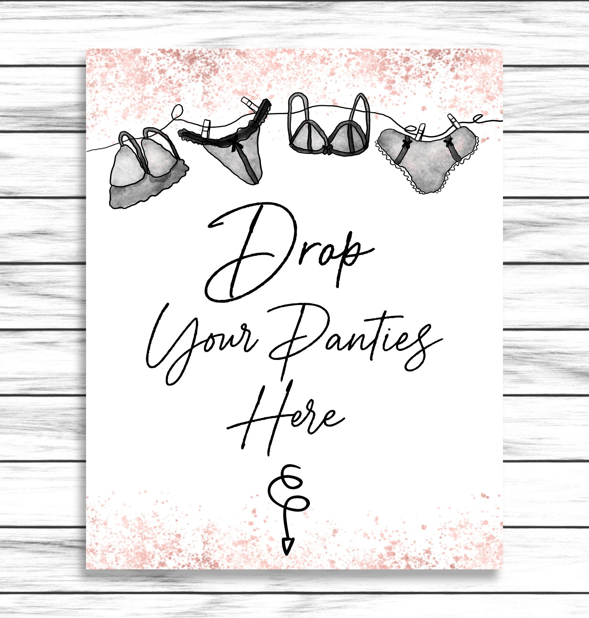 Drop Your Panties Sign, Printable Lingerie Shower Sign, Panty Game throughout Drop Your Panties Game Sign Free Printable