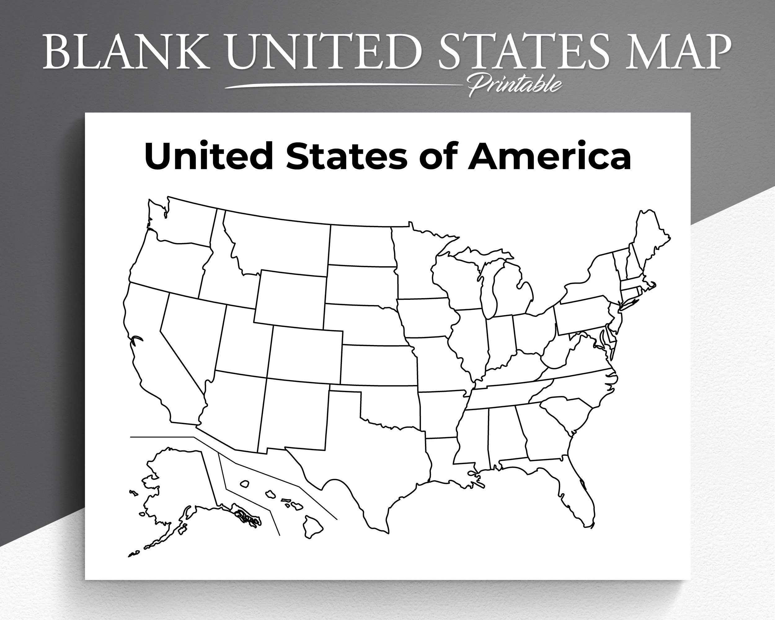 Druckbare Blanko Us Karte. Lernkarte Für Kinder. Usa Malseite. Usa in Map Of The United States Printable Blank