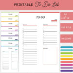 Druckbare To Do Liste, A4 Und Letter Größe, Print At Home Aufgaben  Checkliste, Organizer Liste, 9 Farben Inside PrintableDo Checklist