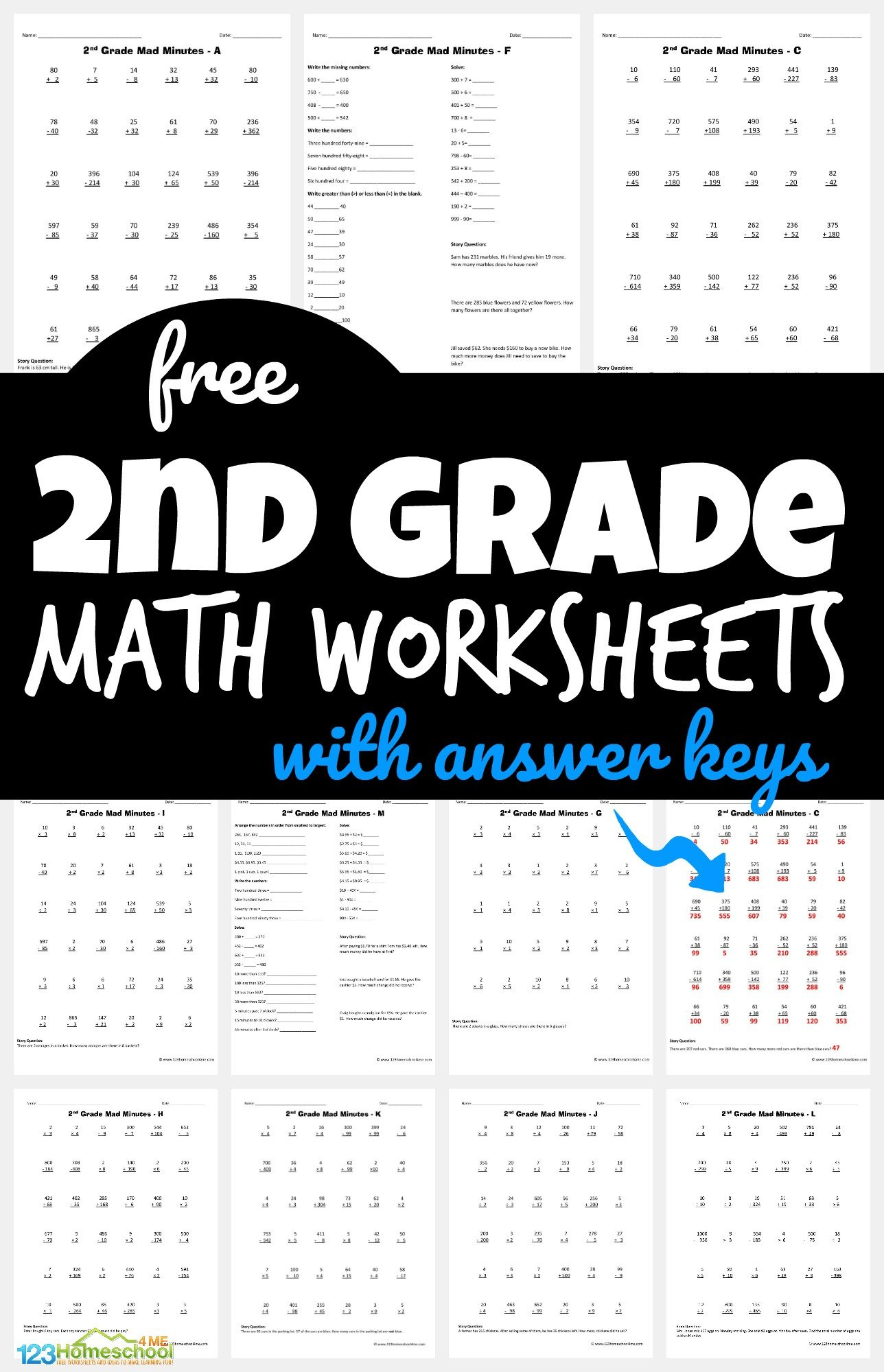 ✏️ Free Printable 2Nd Grade Math Minutes Worksheets Pdf with Free Printable 2Nd Grade Math Worksheets