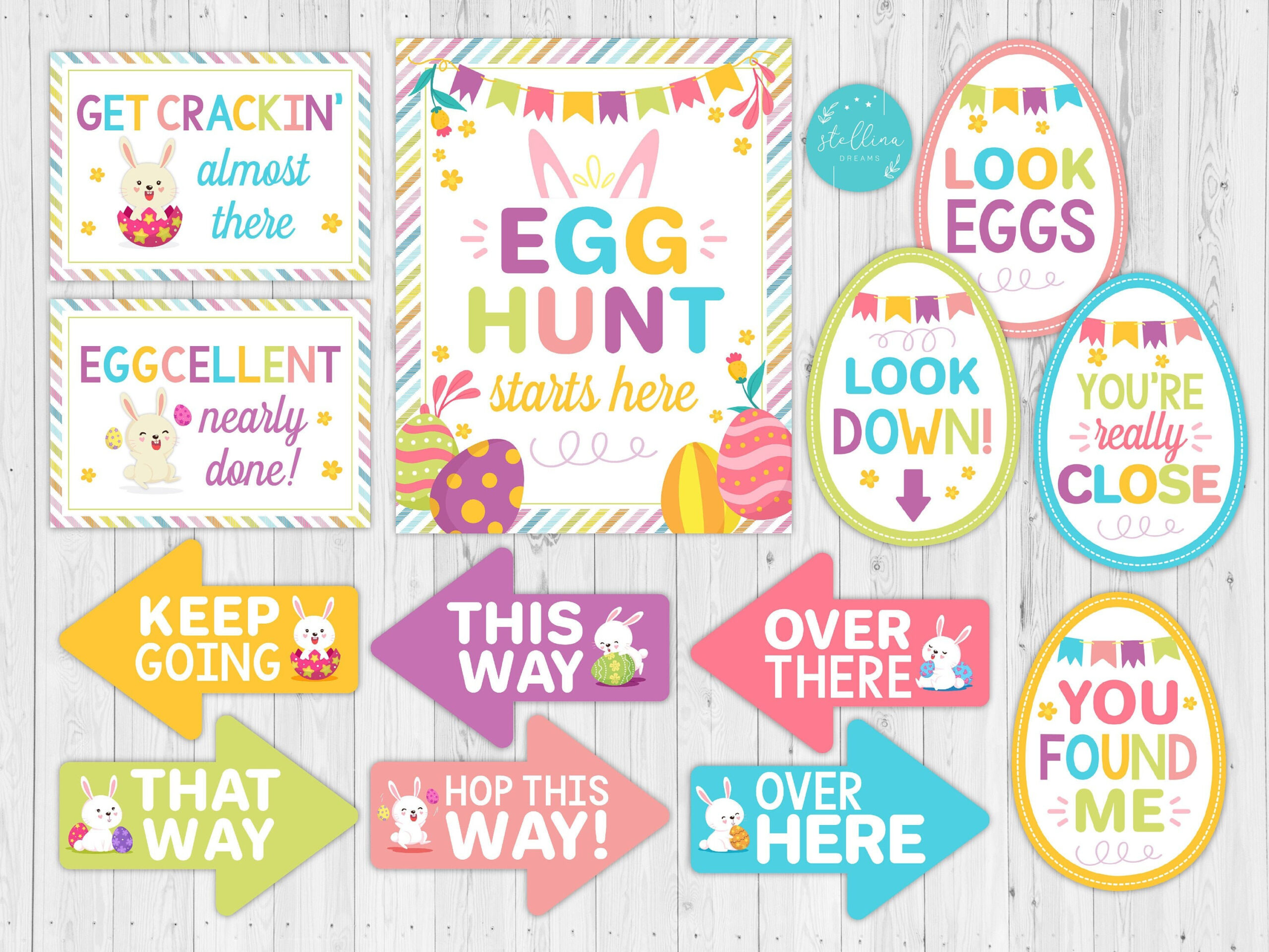 Easter Egg Hunt Signs, Easter Egg Hunt Sign Kit, Easter Printables inside Printable Egg Hunt Signs