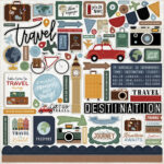 Echo Park "Let'S Go Travel Element" 12X12" Element Stickers For Travel Scrapbook Embellishments Printable