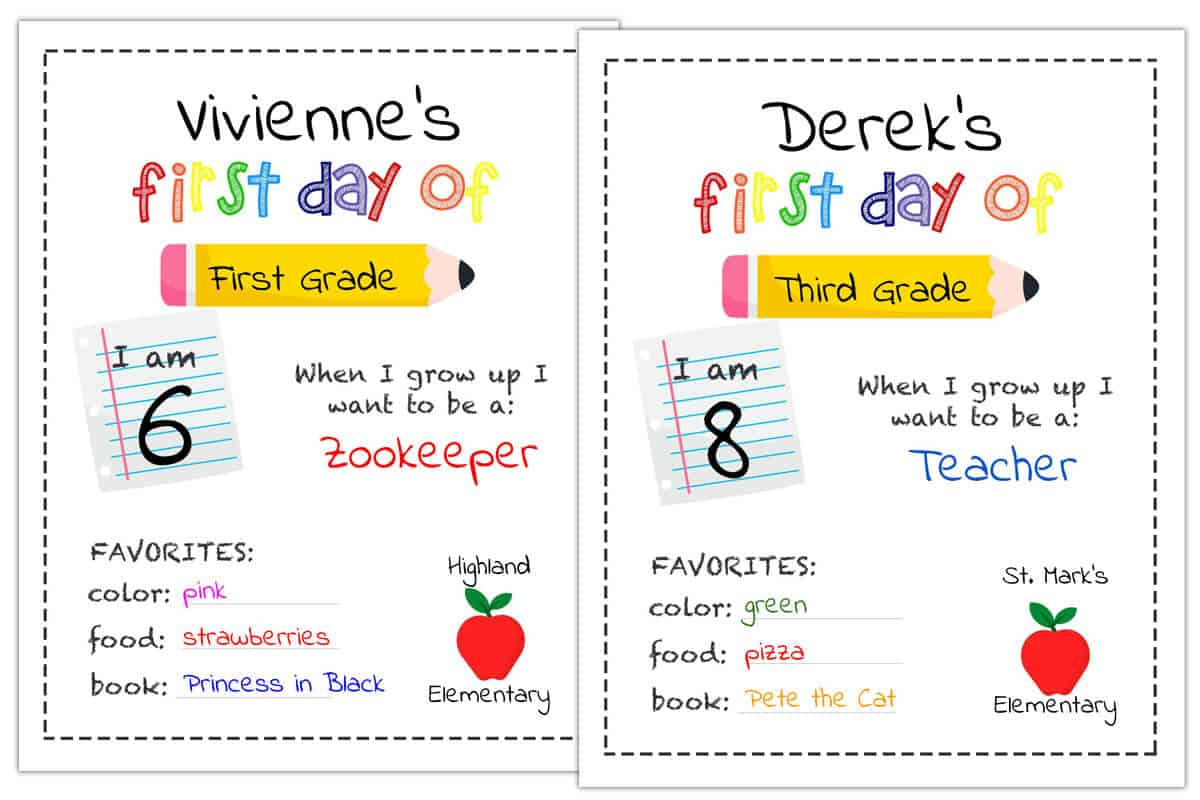 Editable First Day Of School Sign Printable | Mrs. Merry throughout Free First Day Of School Printables