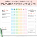 Editable Kids To Do List, Printable Template, Weekly Chores Chart Pertaining To Chore List Chart Printables