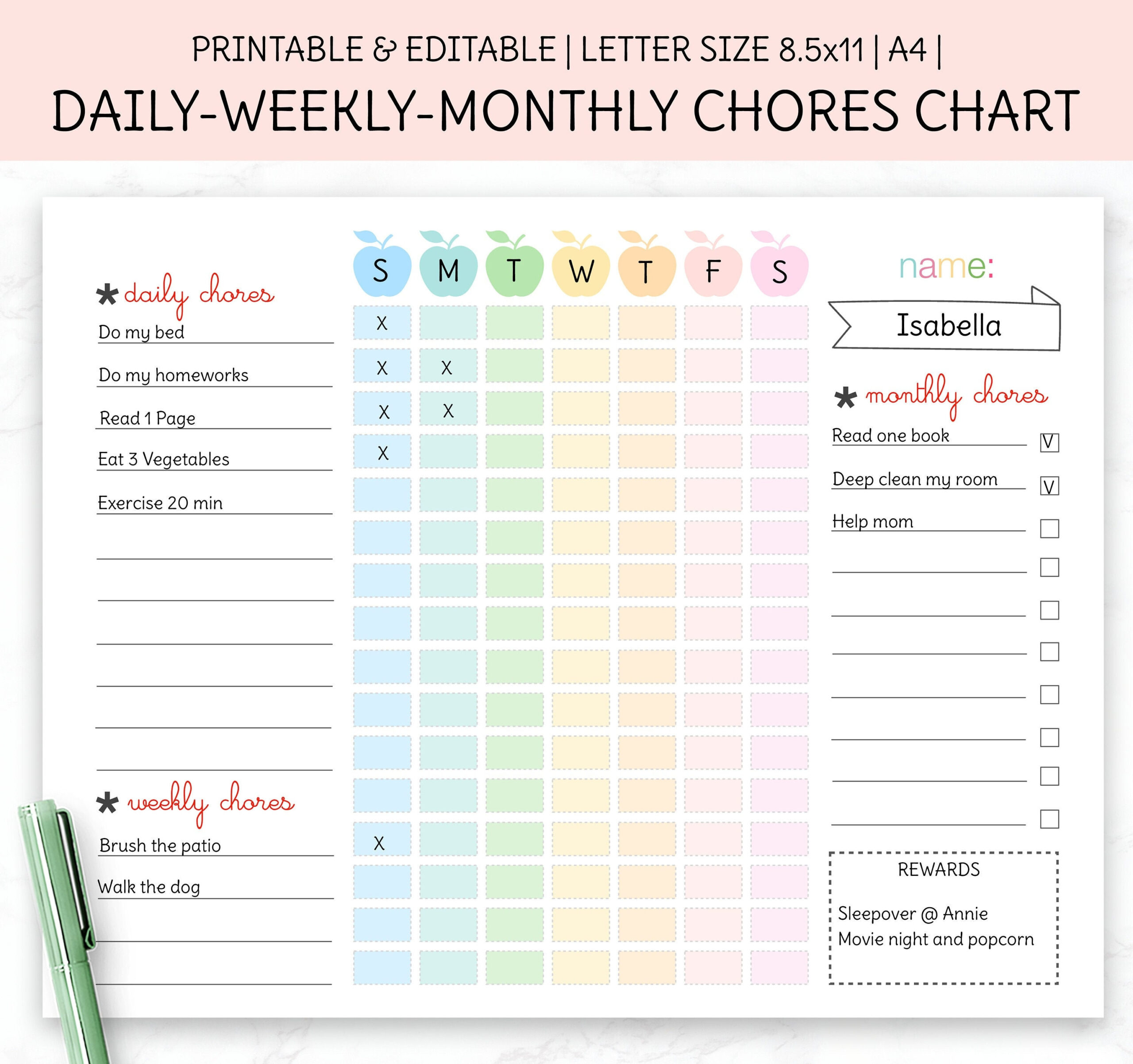 Editable Kids To Do List, Printable Template, Weekly Chores Chart pertaining to Chore List Chart Printables