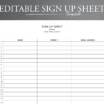 Editable Sign Up Sheet. Pdf/Google Docs/Microsoft Word. Sign Up With Regard To Sign Up Sheet Printable