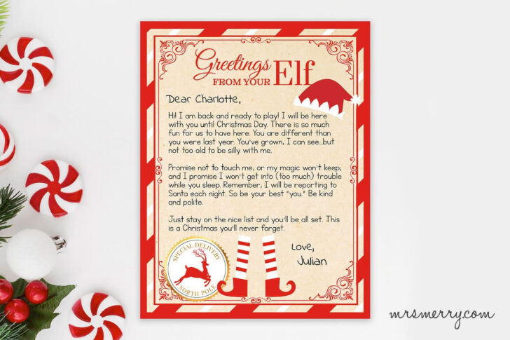 Elf On the Shelf Printable Letter