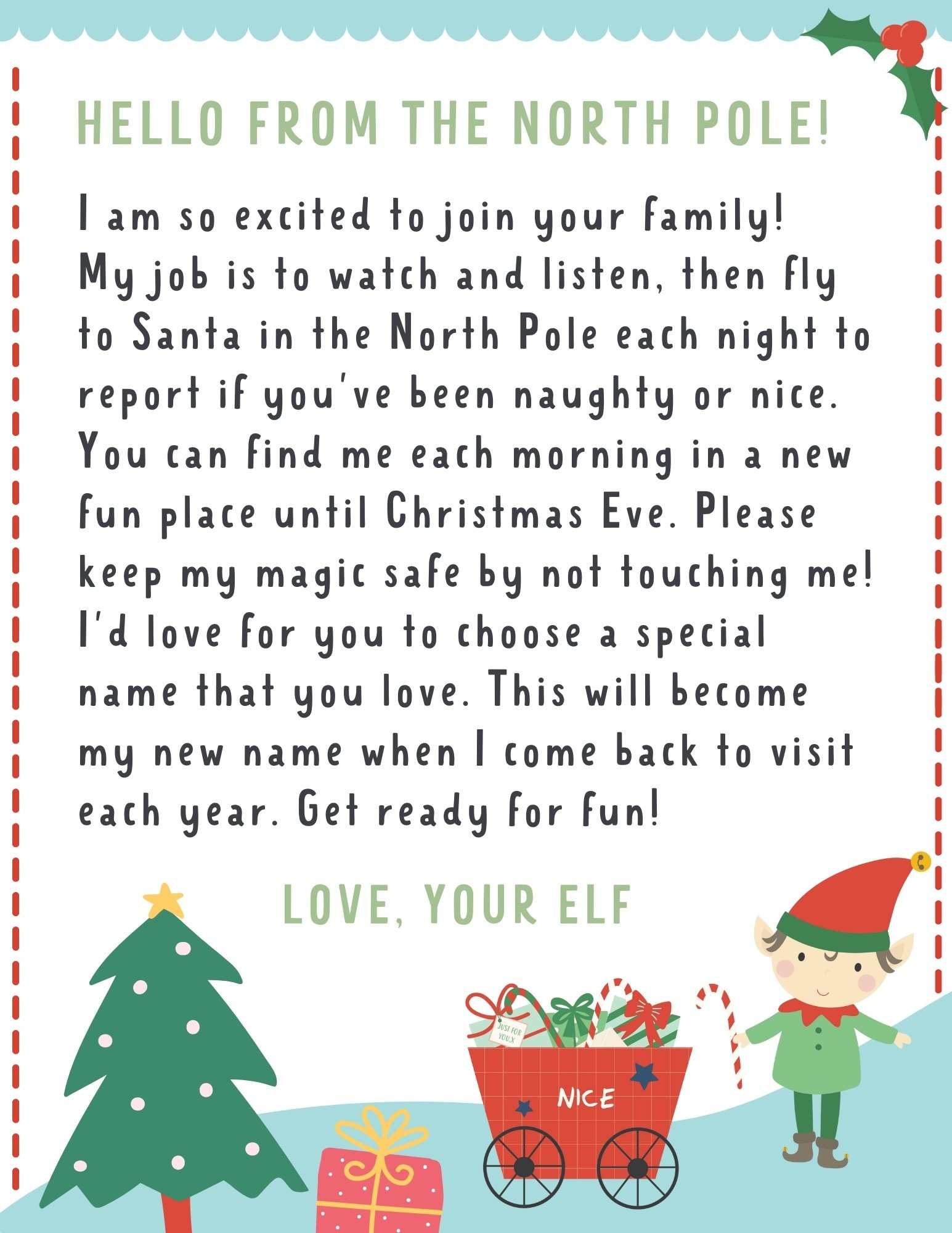 Elf On The Shelf Letter {4 Free Printables!} - Make Life Lovely in Printable Letters From The Elf On A Shelf