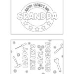 Father'S Day Cards   50 Free Printables | Printabulls Throughout Printable Coloring Father And Grandpaw Day Card