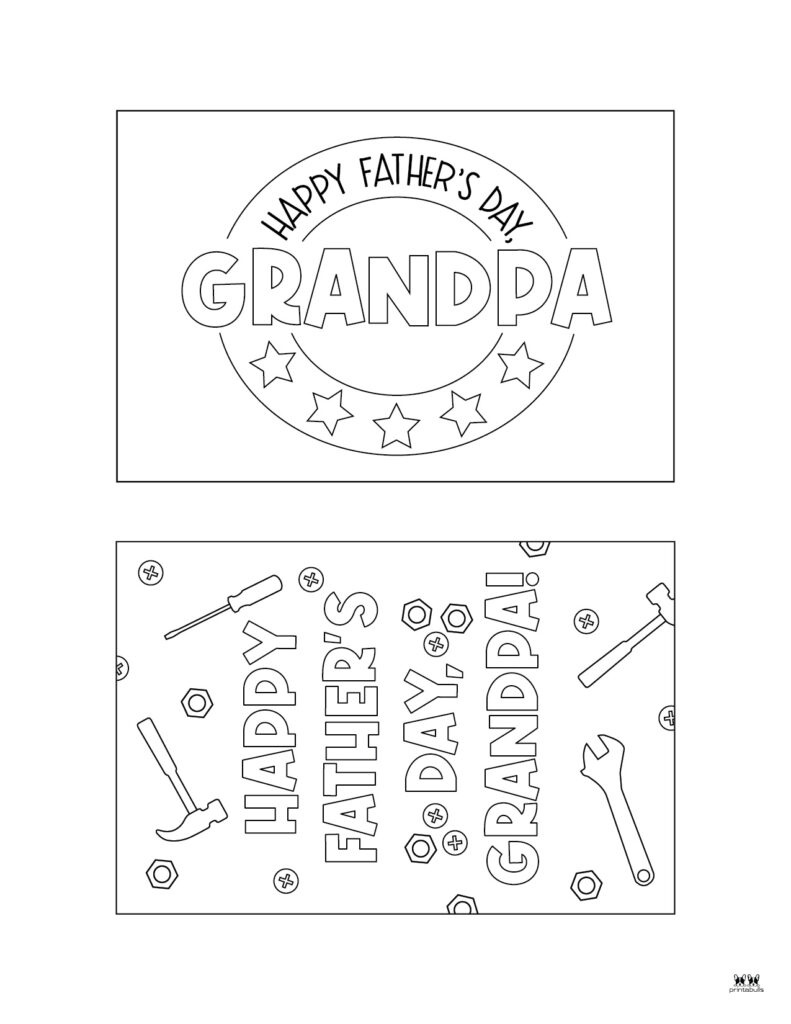 Father&amp;#039;S Day Cards - 50 Free Printables | Printabulls throughout Printable Coloring Father And Grandpaw Day Card